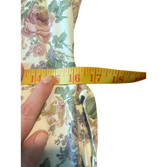 Vintage 90s En Focus Floral V Neck Lace Cottage Core Shoulder Pads Dress medium - Picture 6 of 9